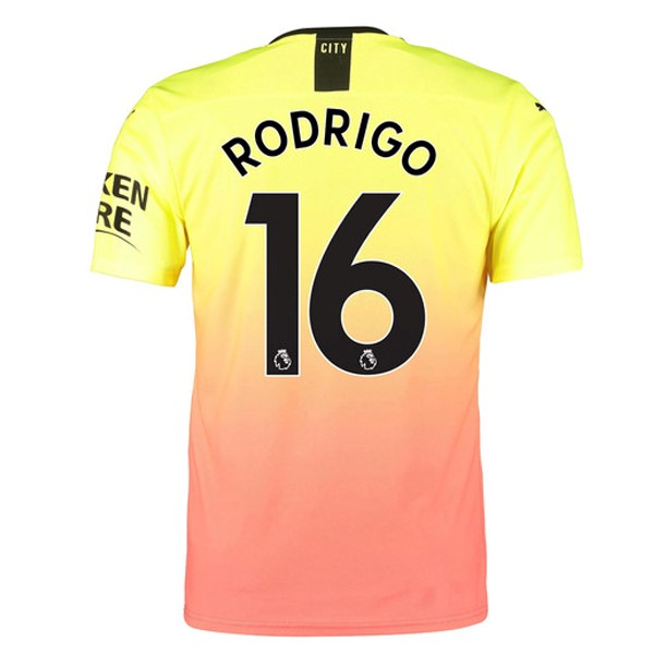 Camiseta Manchester City NO.16 Rodrigo Replica Tercera Ropa 2019/20 Naranja